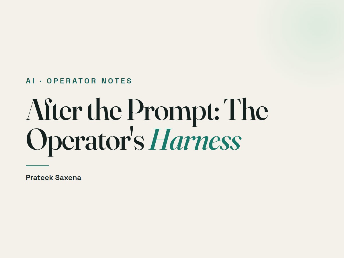 After the Prompt: The Operator’s Harness